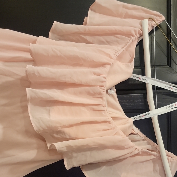 Pink Off-Shoulder Ruffle Dress - Picture 2 of 6